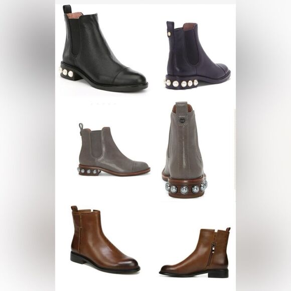 LEATHER ANKLE BOOTIES BUNDLE LOUISE ET CIE, FRANCO SARTO - Picture 1 of 13